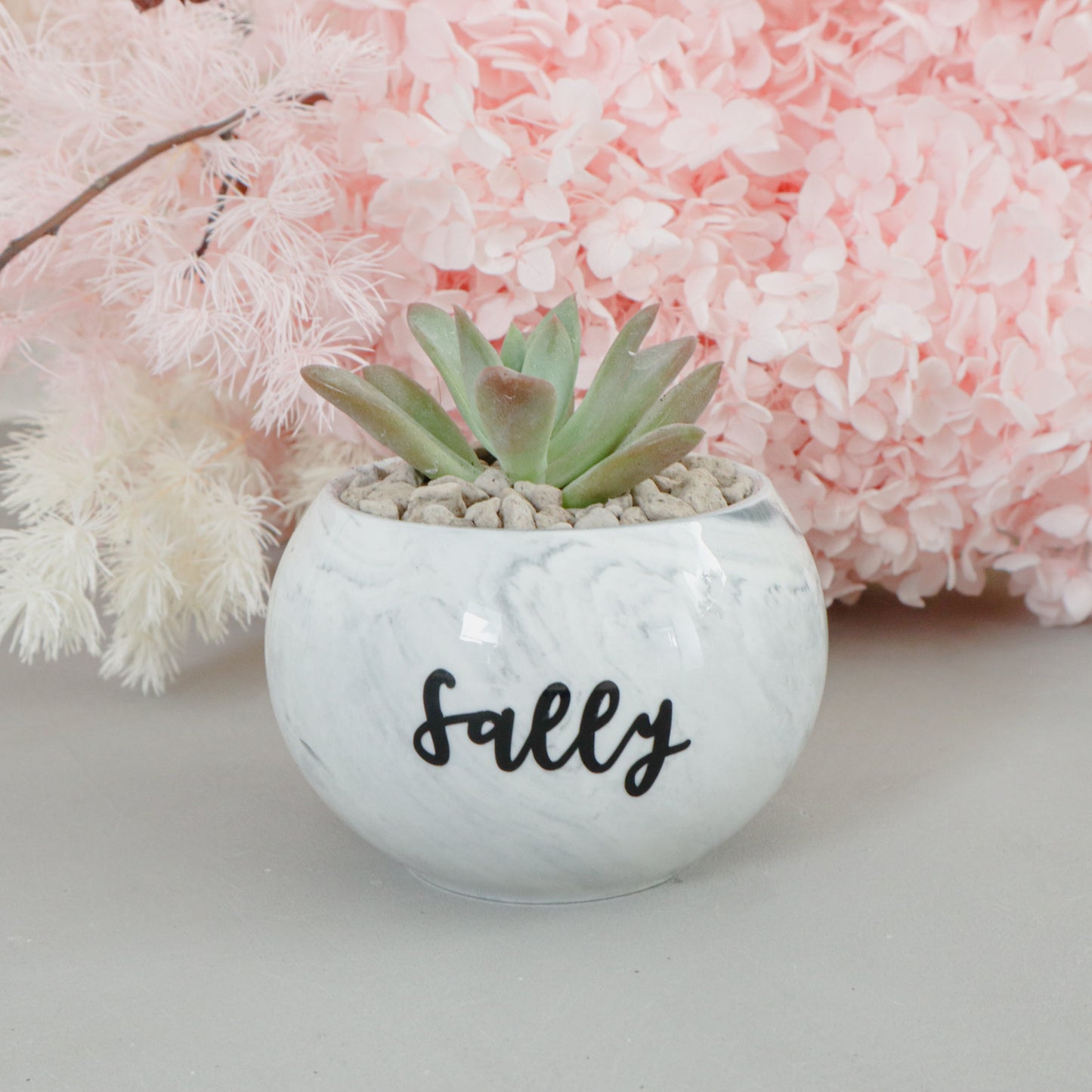Barrel Marble Pot (Charcoal)