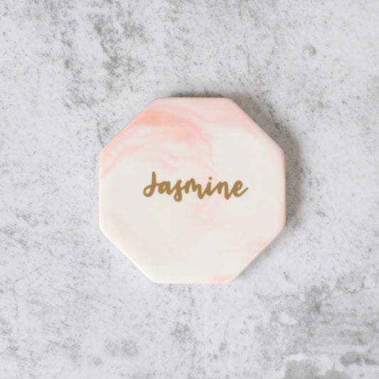 Octagon Marbled Coaster (Sweet Pink)