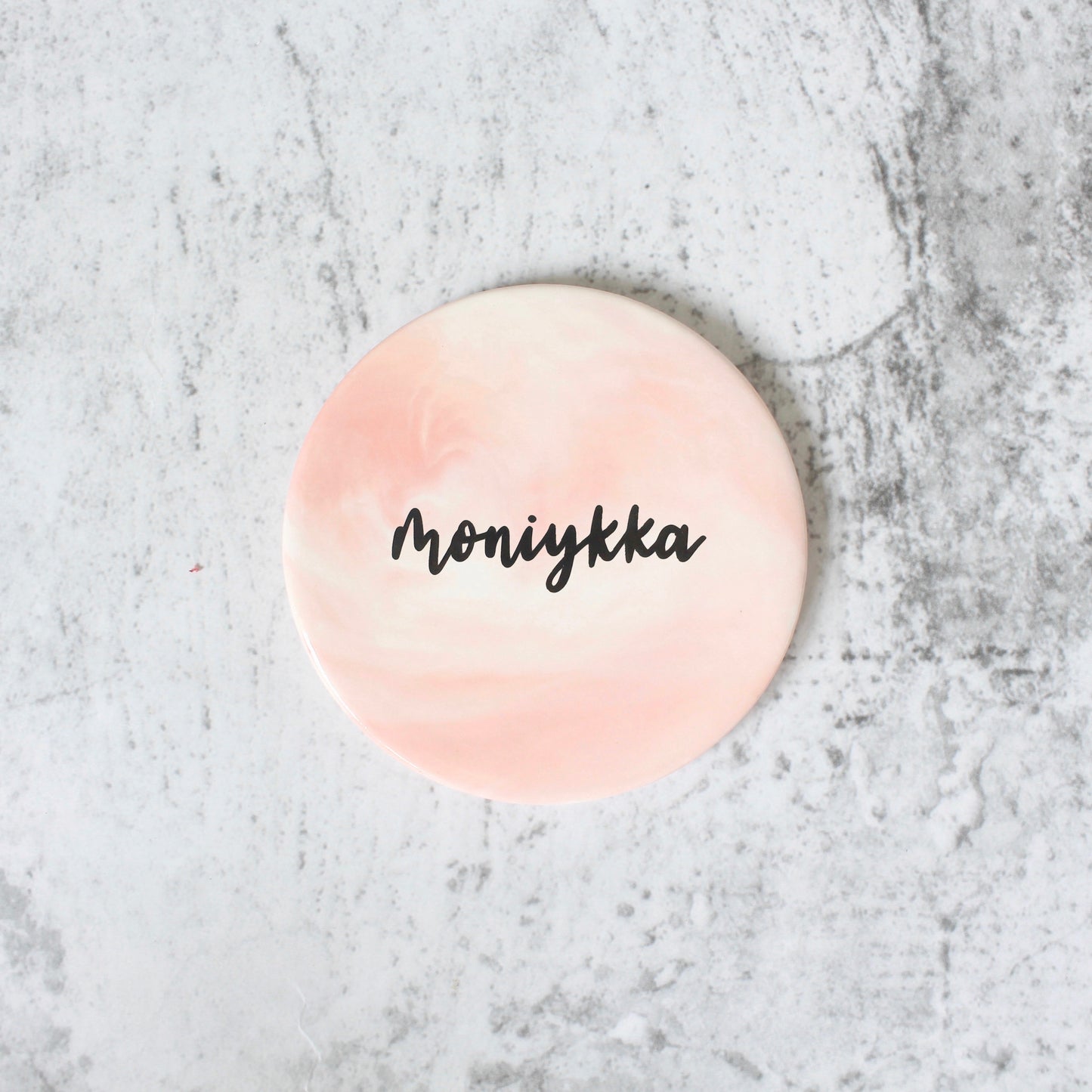 Round Marbled Coaster (Sweet Pink)