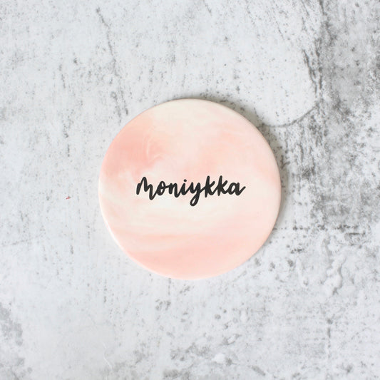 Personalised Marbled Coaster (Round - Sweet Pink)