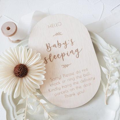Baby's Sleeping - Delivery Door Notice Signage