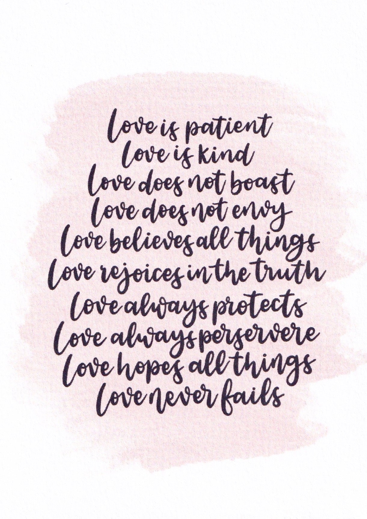 "Love is patient and kind" Card