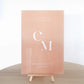 PEACH SUNSET Monogram Wedding Welcome Signage