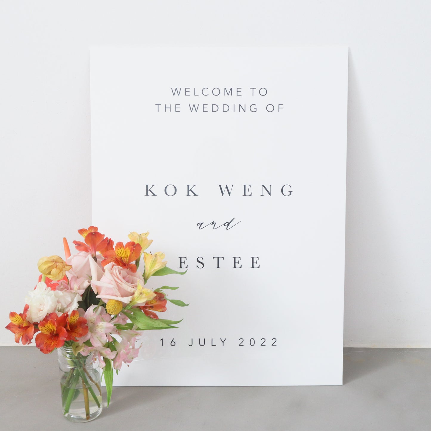Minimalist Acrylic Wedding Welcome Sign (Semi-Custom)