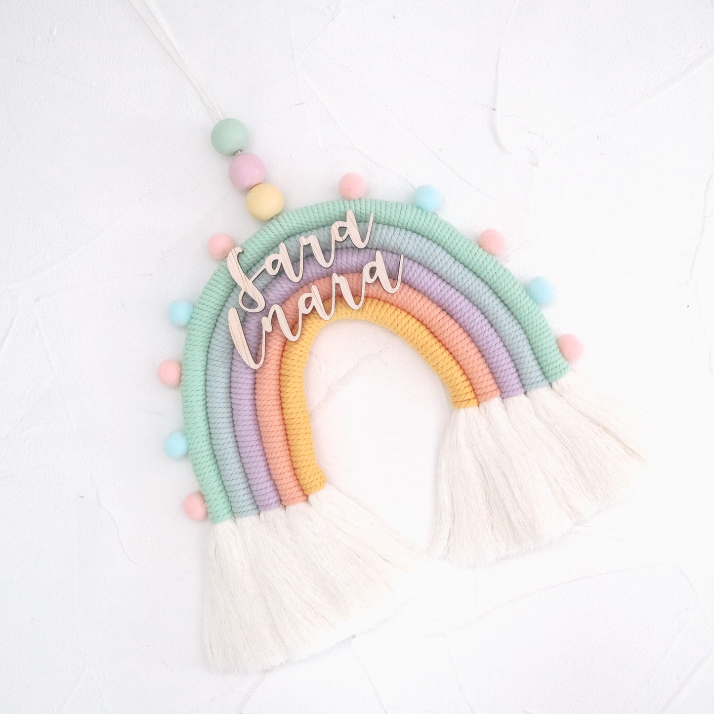 Personalised Macrame Rainbow Home Decor