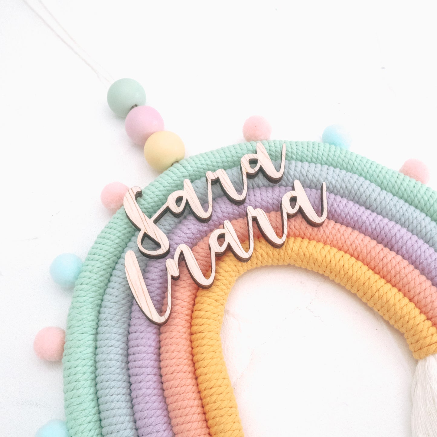 Personalised Macrame Rainbow Home Decor