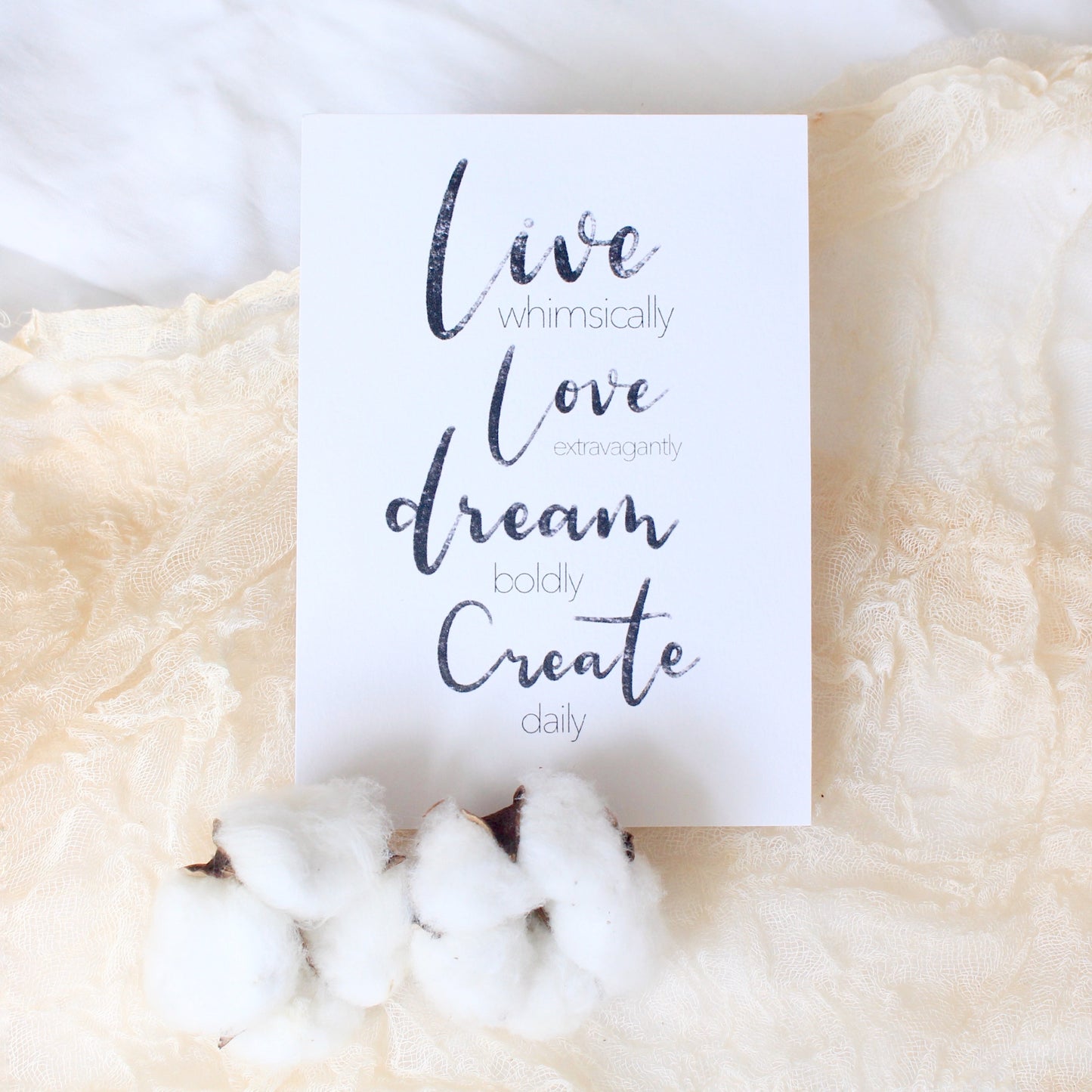 "Love, Live, Dream, Create" Card