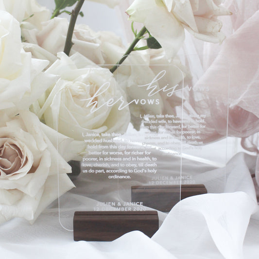 Personalised Acrylic Vows Set (1 pair)