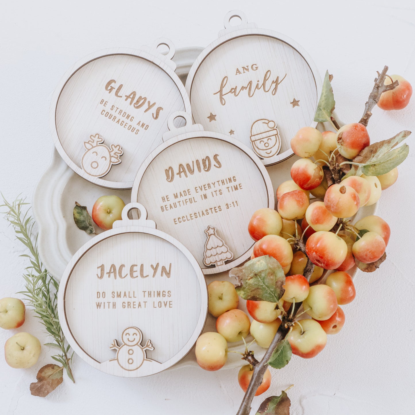 Personalised Christmas Ornaments (4 designs)