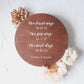 Petite Wedding Sign with Milestone Dates - Semi Custom (Round - Wood)