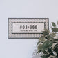 BOHO Rattan Unit Number Sign (Rectangle with Borders and Small Text)