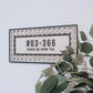 BOHO Rattan Unit Number Sign (Rectangle with Borders and Small Text)